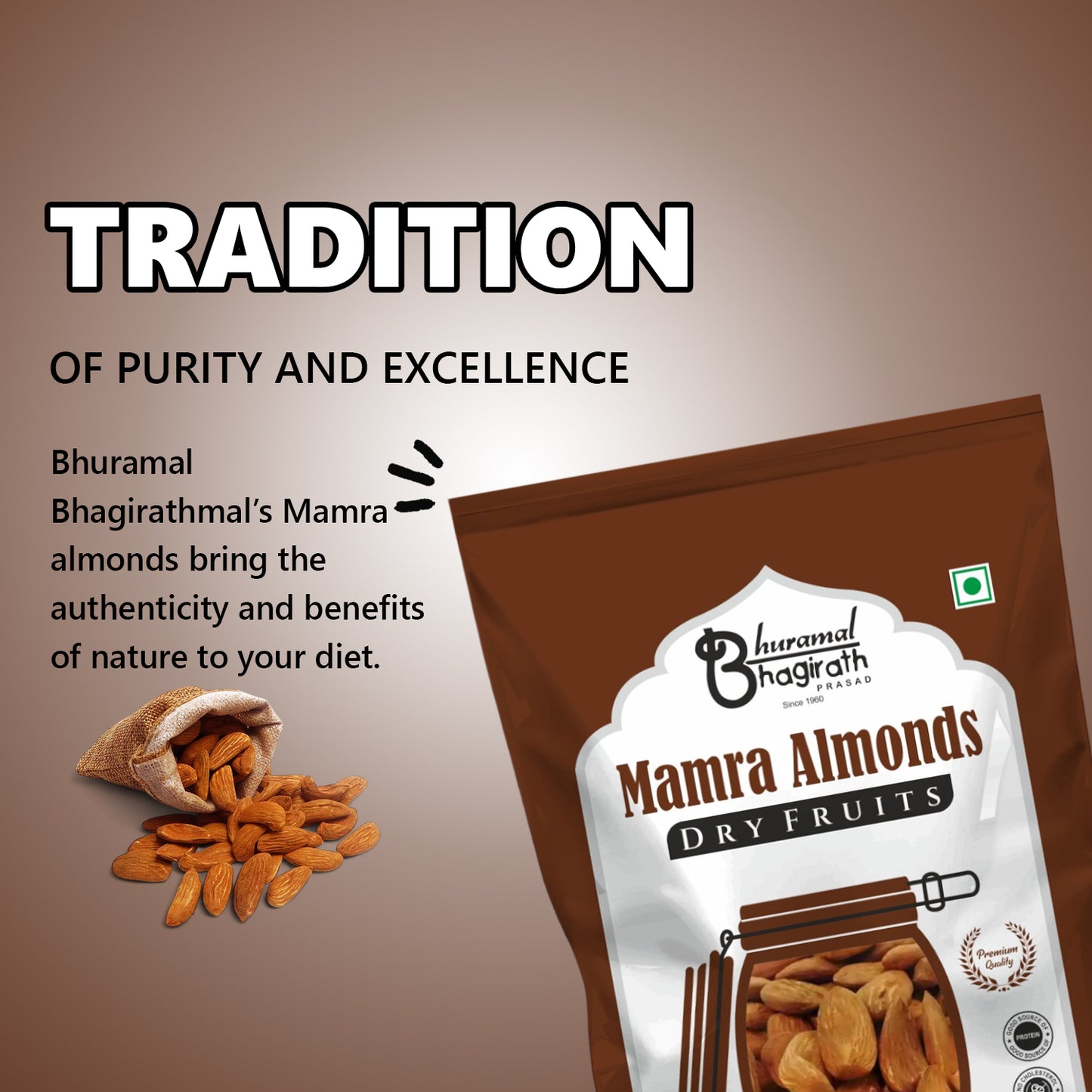 Premium Mamra Almonds – Kashmiri Badam for Brain & Heart Health | Bhuramal Bhagirath