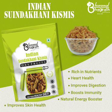 Buy Premium Indian Sundakhani Kismis (Raisins) – Natural Dry Fruits for Health & Taste | Bhuramal Bhagirath